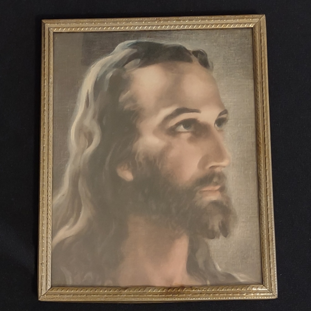 Vintage 1940s Werner Sallman Head of Jesus Print
